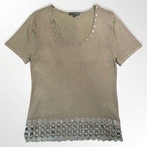 Pierre New York Blouse For Women-Green-Size Large